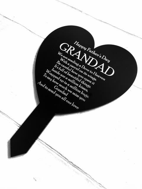 Heart GRANDAD Father's Day Memorial Plaque