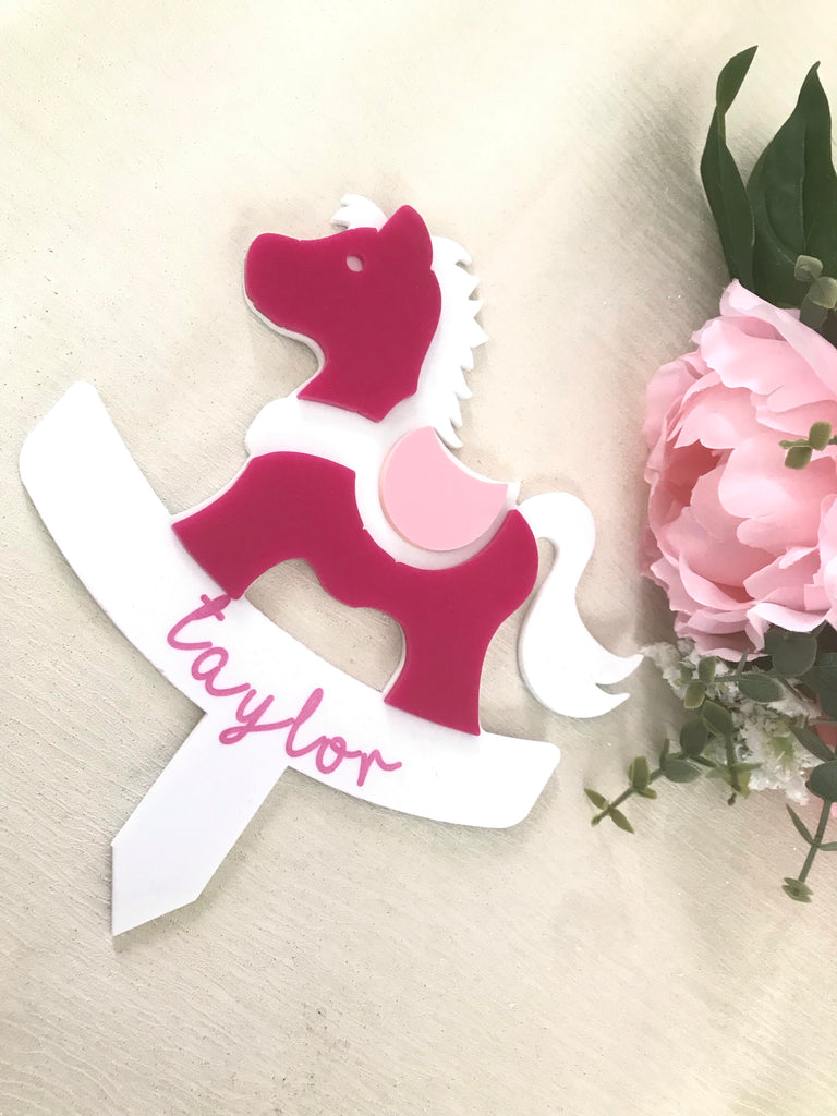 Personalised rocking horse plaque memorial