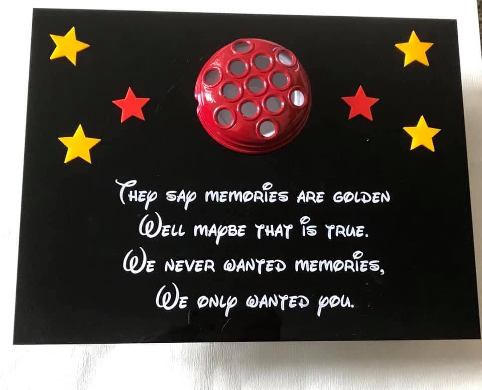 Flat grave personalised marker including colour pot