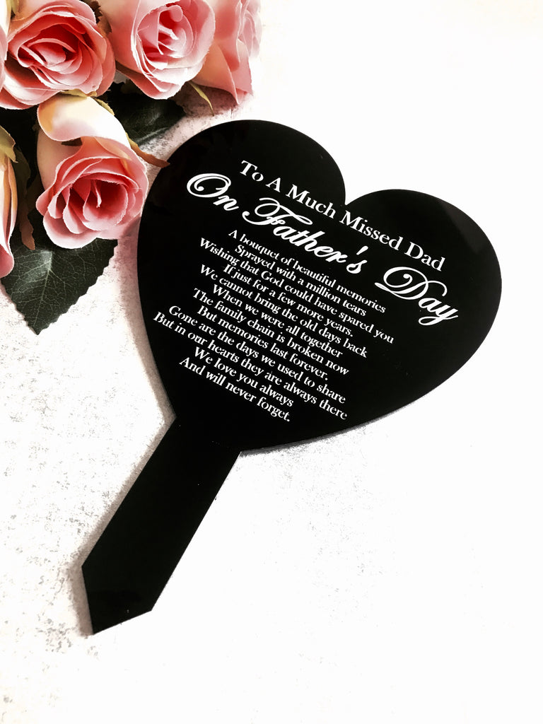 'Missed Dad' on Father's Day Day memorial plaque