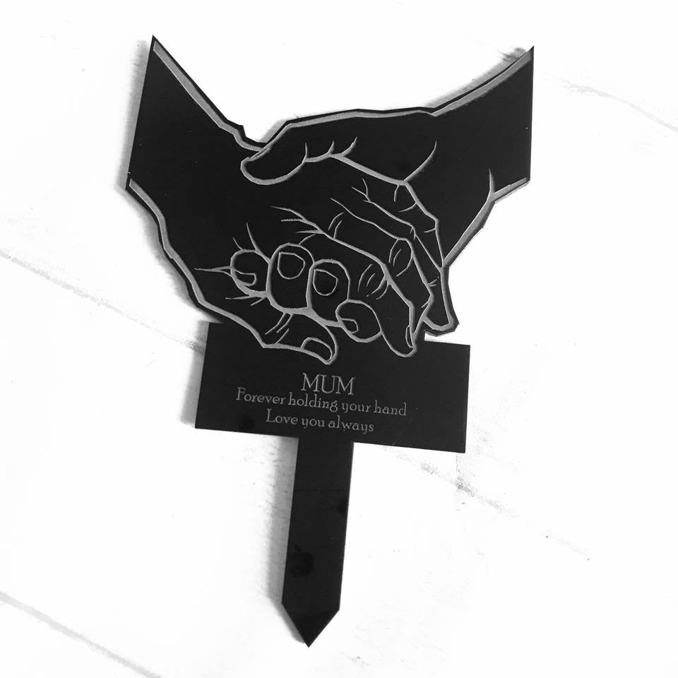 Personalised 'holding hands' Memorial Plaque