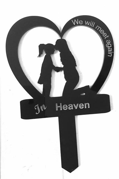'We will hold you in heaven' Silhoutte Heart Memorial