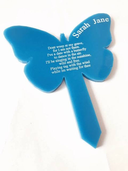 Personalised butterfly memorial plaque