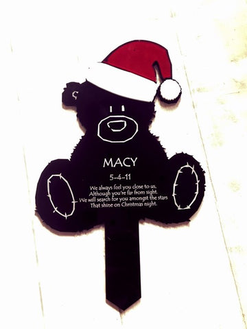 Christmas Teddy Bear Memorial Personalised Plaque