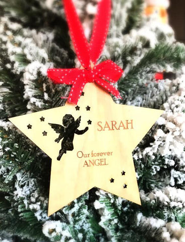 Wooden Personalised Hanging Star