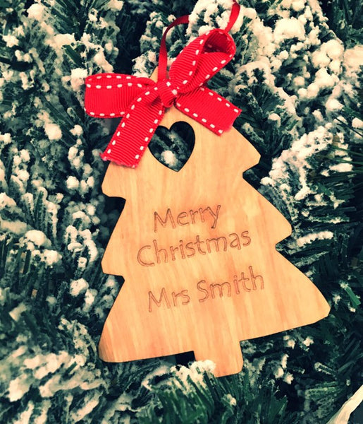 Personalised Chrsimas tree Wooden Decoration
