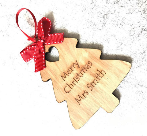 Personalised Chrsimas tree Wooden Decoration