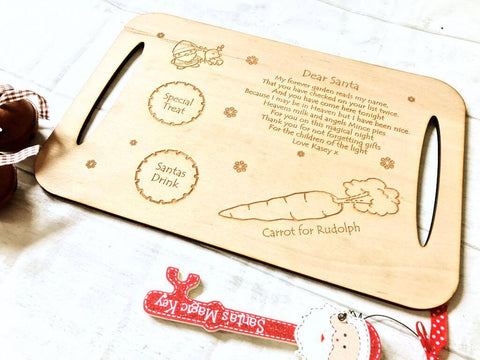 Angel Personalised Christmas Eve Santa Treat Tray Board Platter for Forever Gardens