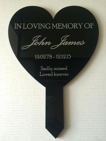 Personalised Heart Memorial