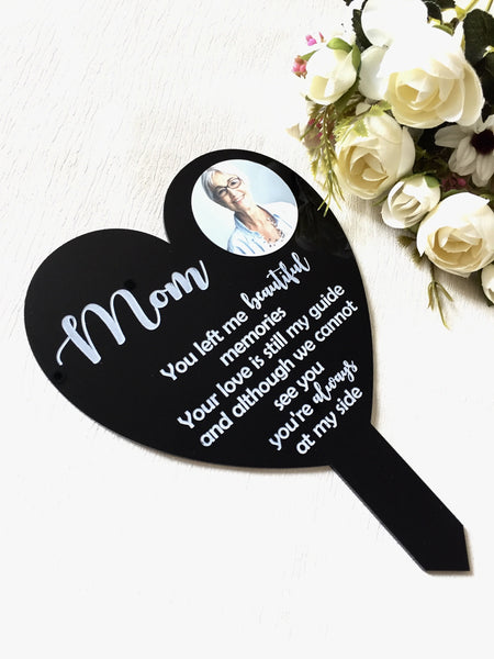 Photo personalised memorial heart