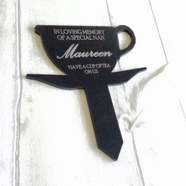 Personalised 'Cup and Saucer' Memorial Plaque