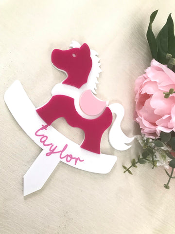 Personalised rocking horse plaque memorial