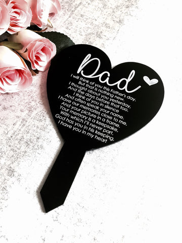 Dad Father's Day memorial plaque