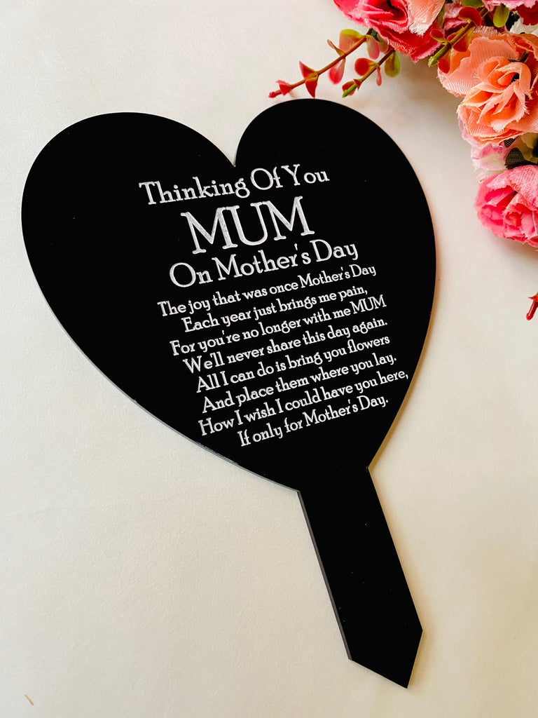 Mother’s Day standard heart memorial plaque