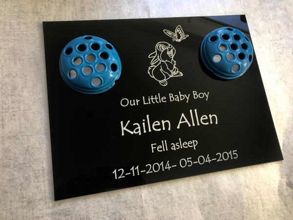 Two pot flat grave marker medium