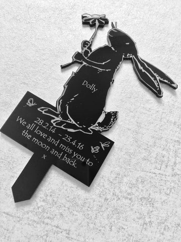 Personalised 'Love you to the moon and Back' Memorial Black Plaque