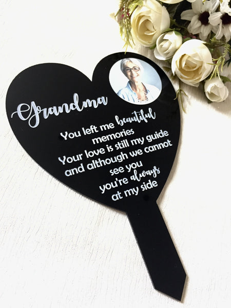 Photo personalised memorial heart