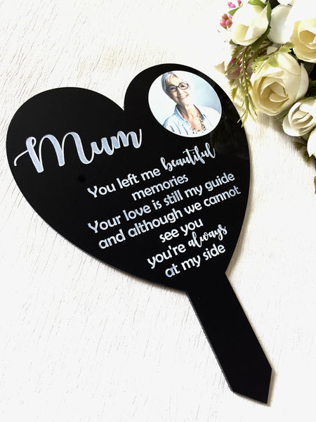 Photo personalised memorial heart