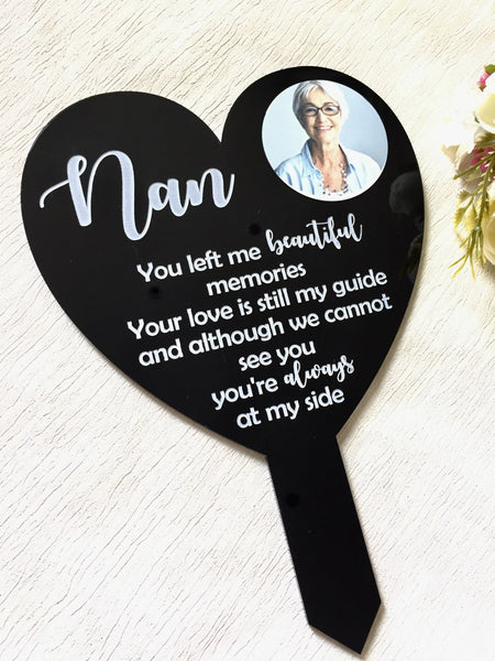 Photo personalised memorial heart