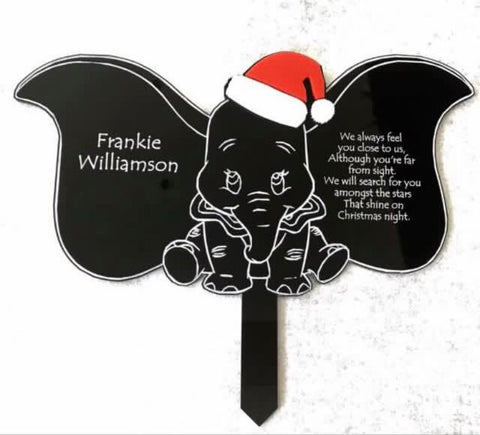 Elephant with Christmas hat memorial
