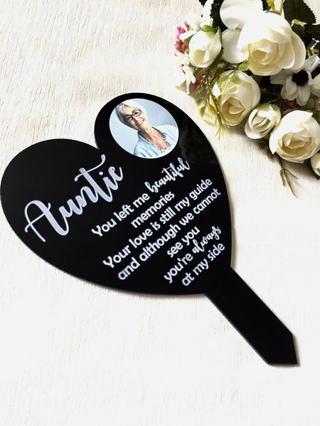 Photo personalised memorial heart