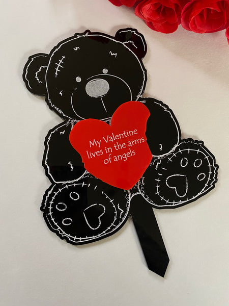 Valentines teddy bear memorial plaque