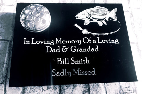 Fish Flat Grave Marker Personalised Memorial Plaque