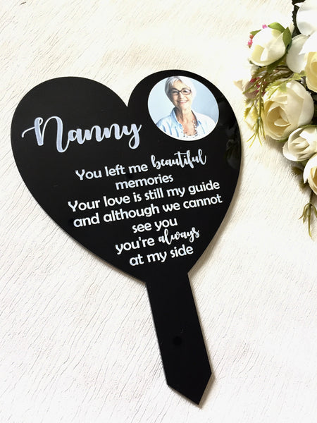 Photo personalised memorial heart