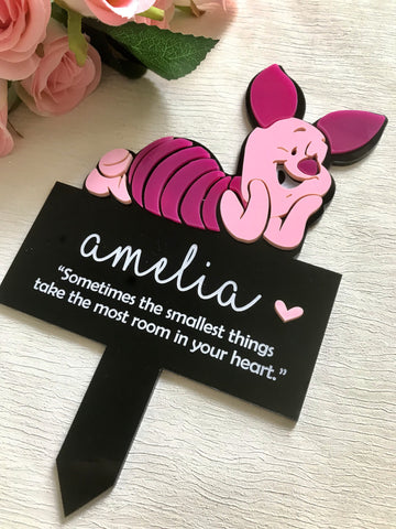 Pig memorial plaque personalised