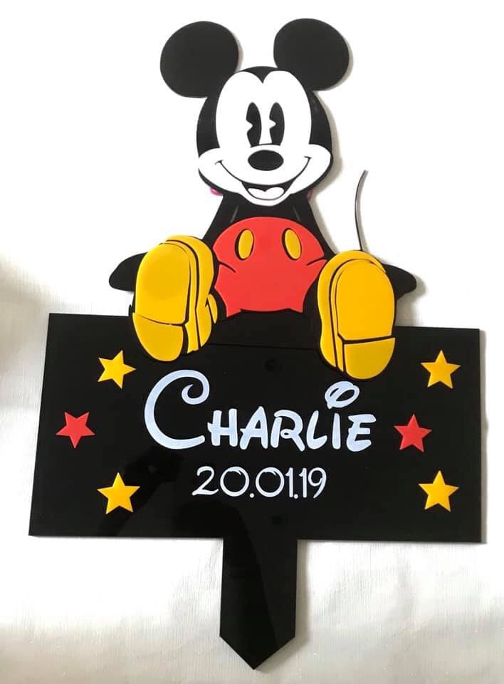 Mickey Mouse personalised grave marker