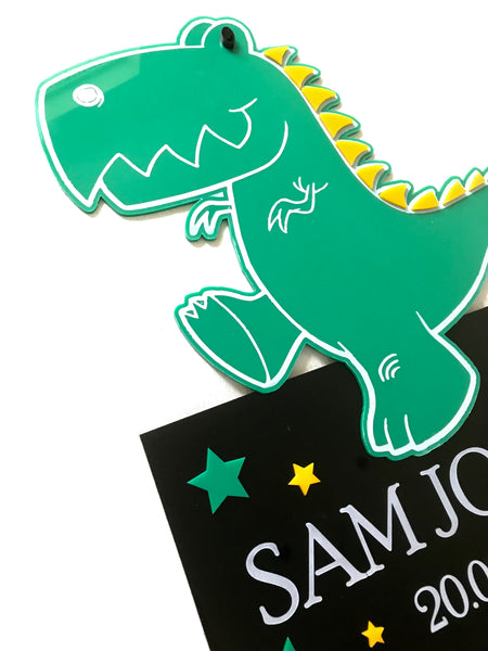 Dinosaur personalised memorial plaque