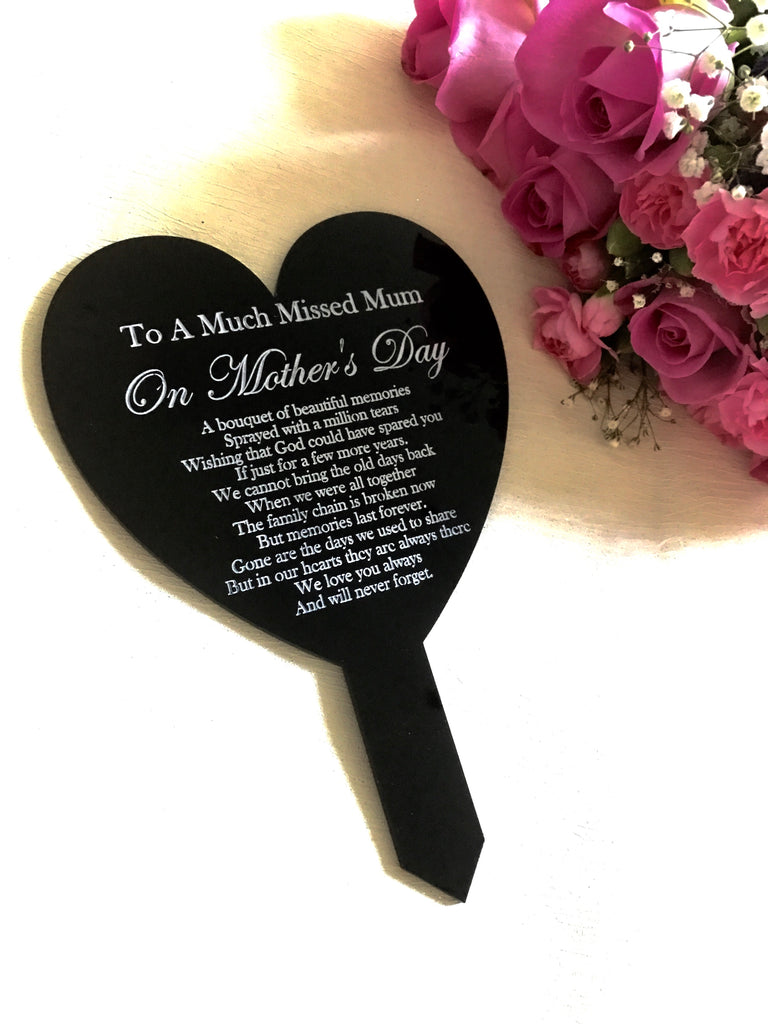 'Missed Mum' on Mother's Day memorial plaque