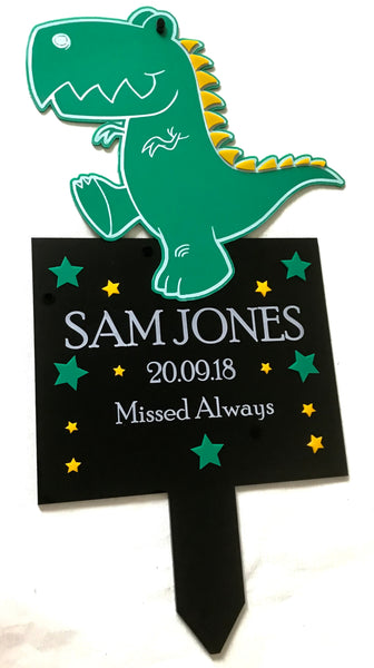 Dinosaur personalised memorial plaque