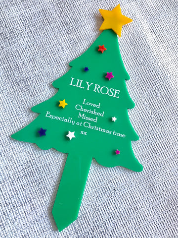 Christmas tree memorial plaque personalised