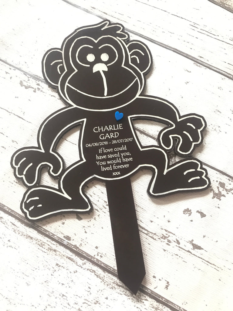 Monkey memorial personalised plaque