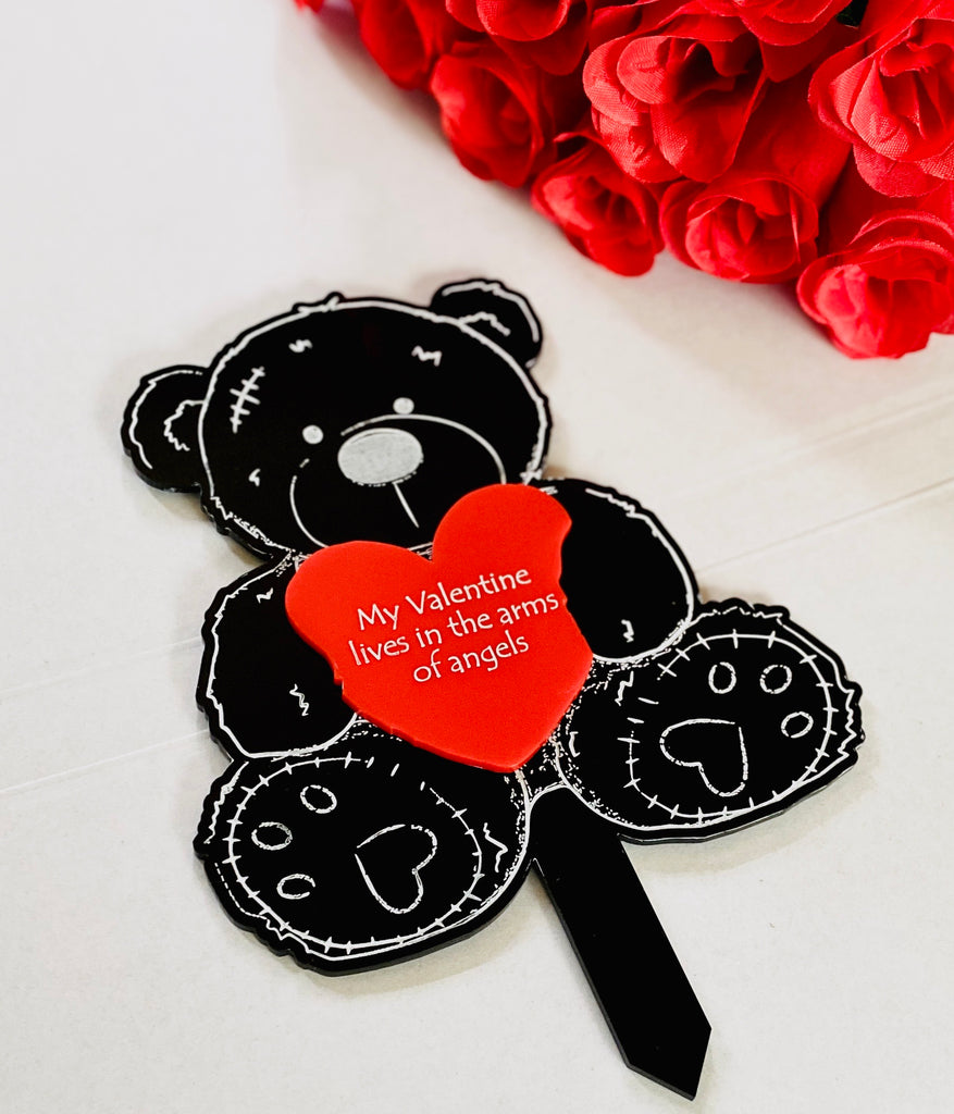 Valentines teddy bear memorial plaque