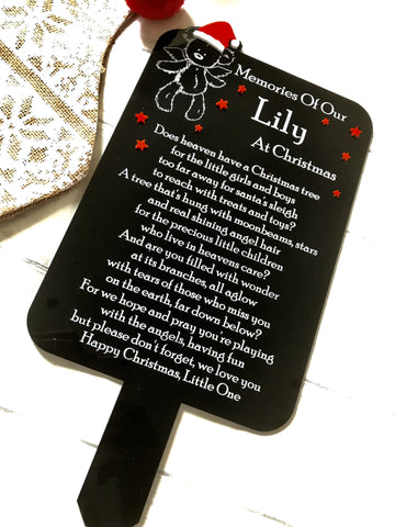 Christmas personalised memorial