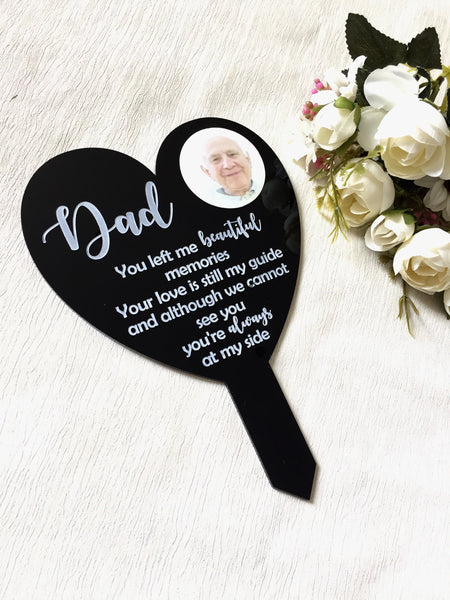 Photo personalised memorial heart