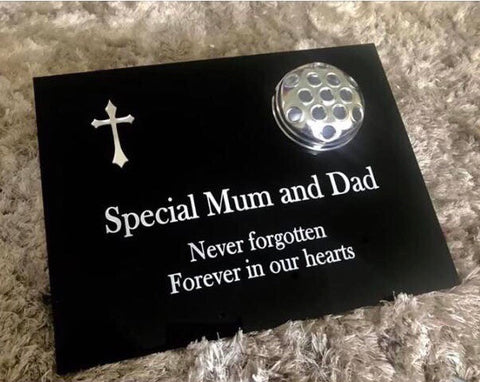 Personalised cross flat grave marker memorial