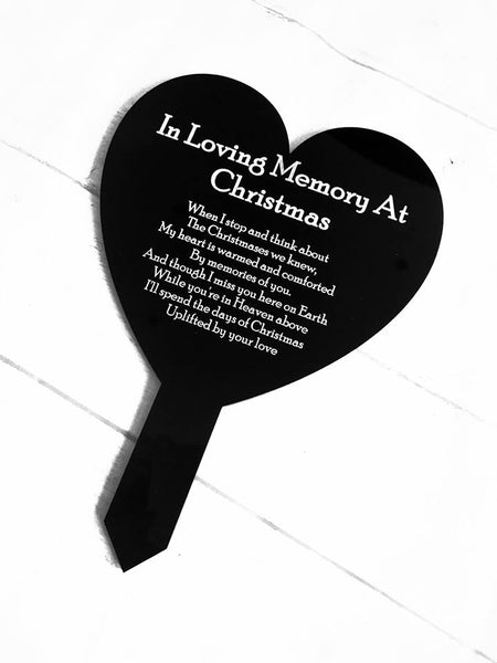 Standard Heart Christmas Memorial 'In Loving Memory At Christmas'
