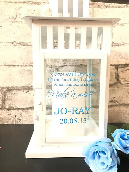 Personalised 'Make a wish' Lantern Blue or Pink