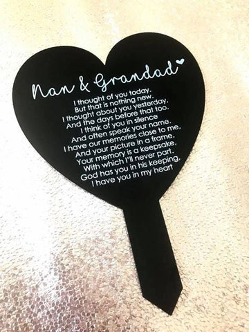 Nan & Grandad memorial - different titles available