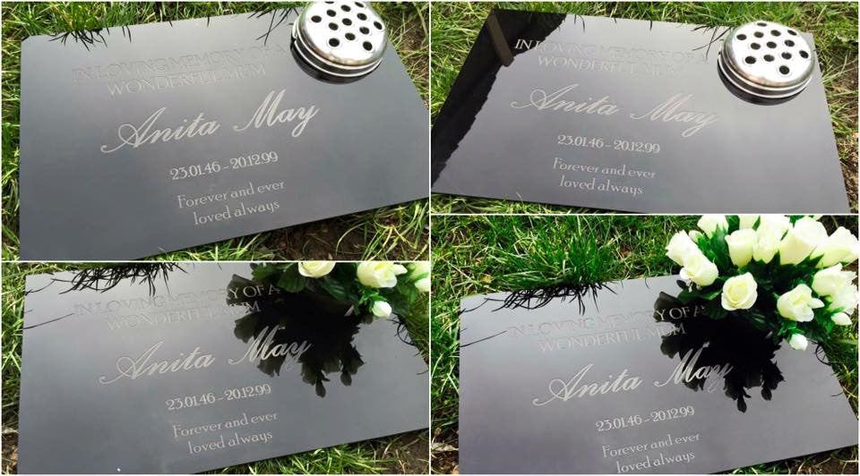 Personalised flat Memorial inc flower pot